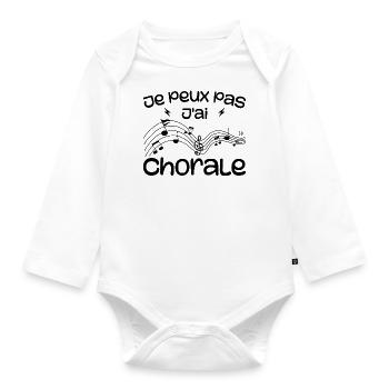 Ich kann keinen Chor haben - Baby Bio-Langarm-Body - Weiß - Vorne