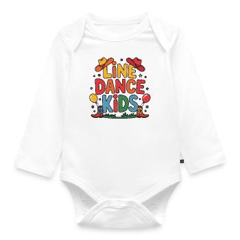Line Dance Kids Kids Dancing Line Dance - Organic Longsleeve Baby Bodysuit - white - Front