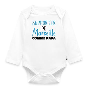 Marseille Humor Marseille Supporter - Organic Longsleeve Baby Bodysuit - white - Front