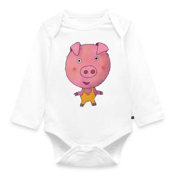Pig Piggy Sow - Organic Longsleeve Baby Bodysuit - white - Front