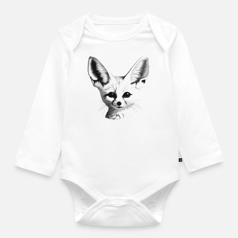 Fennec - Body Bébé bio manches longues - blanc
