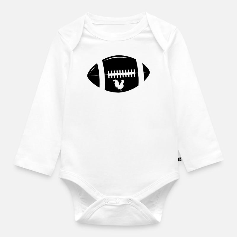 Rugby - Body Bébé bio manches longues - blanc