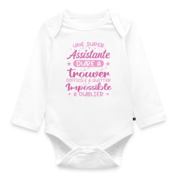A Super Assistant - Assistant Gift - Organic Longsleeve Baby Bodysuit - white - Front