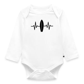 Battement de cœur du surf - Body Bébé bio manches longues - blanc - Devant
