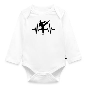 Karate Heartbeat - Organic Longsleeve Baby Bodysuit - white - Front