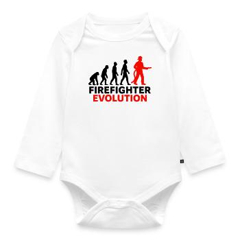 Feuerwehr Evolution Held Geschenk Cool - Baby Bio-Langarm-Body - Weiß - Vorne