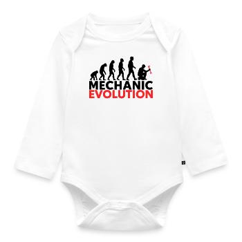 Tournevis mécanique Evolution - Body Bébé bio manches longues - blanc - Devant
