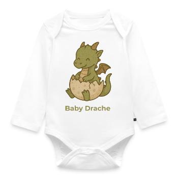 Baby Drache - Baby Bio-Langarm-Body - Weiß - Vorne