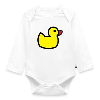 Entchen - Baby Bio-Langarm-Body - Weiß - Vorne