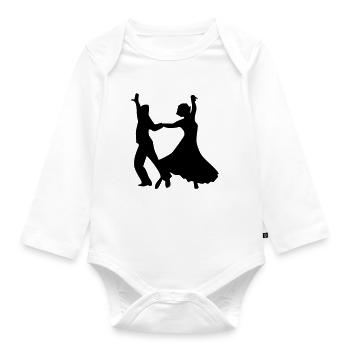 Dance dance dance couple - Organic Longsleeve Baby Bodysuit - white - Front