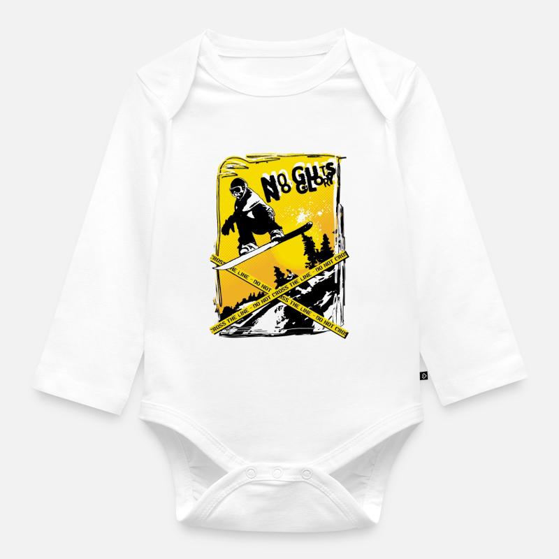 No Guts No Glory - Body ecologico per neonato a manica lunga - bianco