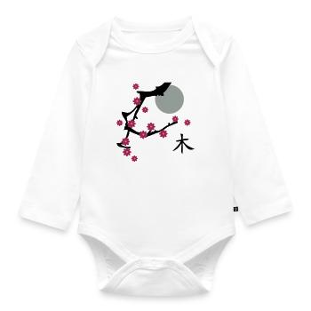 The Cherry blossom - Organic Longsleeve Baby Bodysuit - white - Front