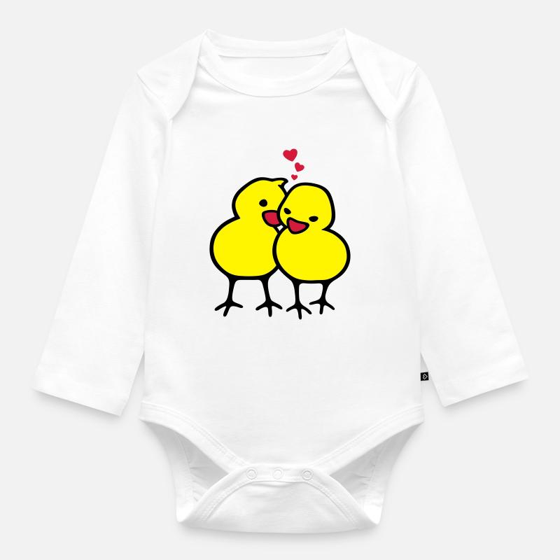 chicks in love (c) - Body Bébé bio manches longues - blanc