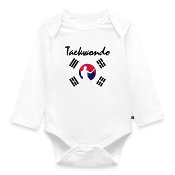 taekwondo_5 - Baby Bio-Langarm-Body - Weiß - Vorne