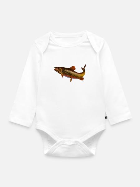 Fisch - Baby Bio-Langarm-Body - Weiß