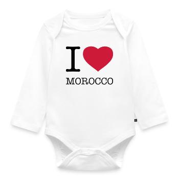 J’AIME LE MAROC Marokko - Body Bébé bio manches longues - blanc - Devant