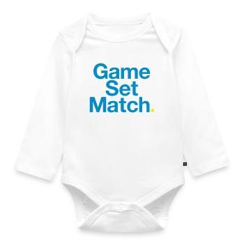 TENNIS Tennis game - Organic Longsleeve Baby Bodysuit - white - Front