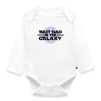 Beste Vati in der Galaxie - Baby Bio-Langarm-Body - Weiß - Vorne