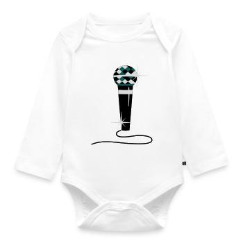 Mikrophon Diamant - Baby Bio-Langarm-Body - Weiß - Vorne
