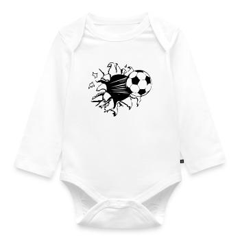 Fußball Fan , Tradition , Fanartikel , Loch (25) - Baby Bio-Langarm-Body - Weiß - Vorne