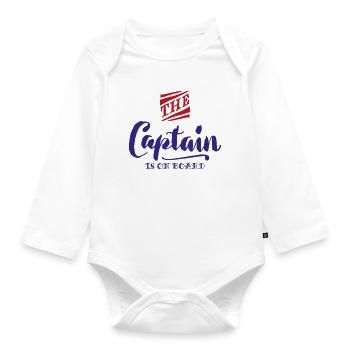 captain - Organic Longsleeve Baby Bodysuit - white - Front