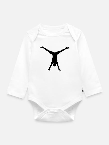 gymnastics3 - Baby Bio-Langarm-Body - Weiß