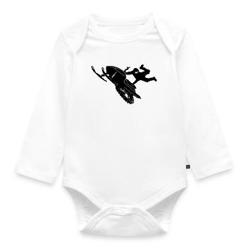 Snowmobile cleasanna tiománaí - Organic Longsleeve Baby Bodysuit - white - Front