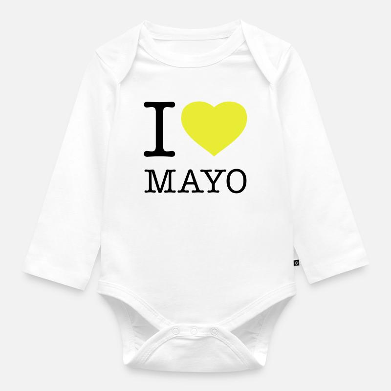 J’ADORE LA MAYONNAISE Mayo - Body Bébé bio manches longues - blanc