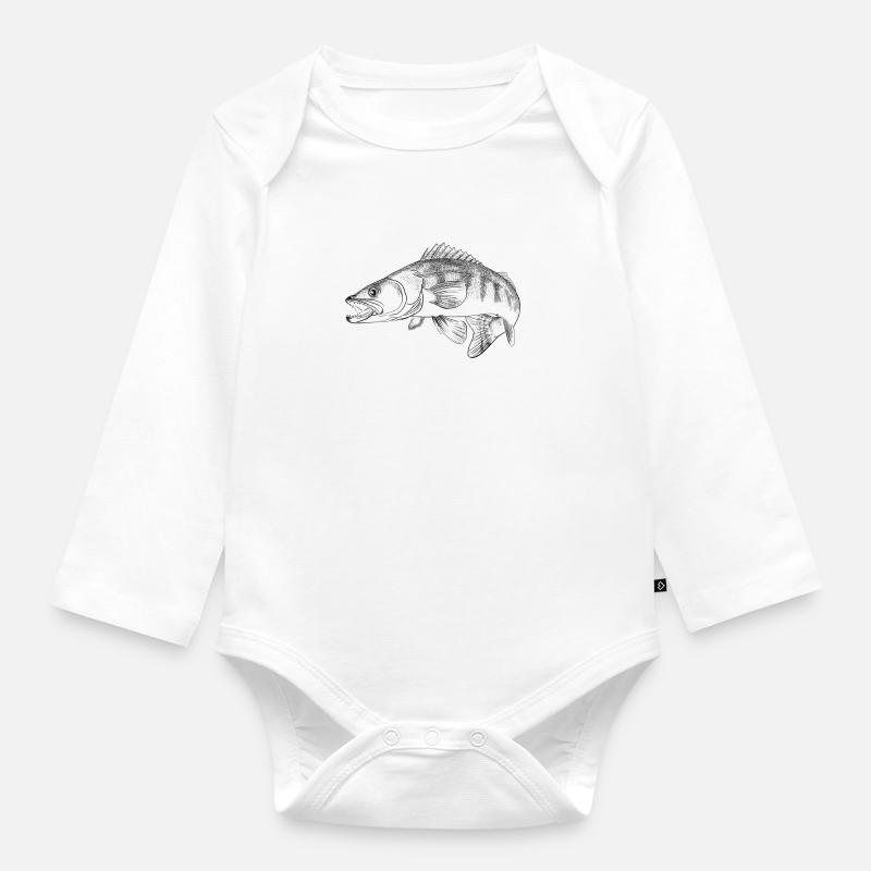 Zander - Baby Bio-Langarm-Body - Weiß