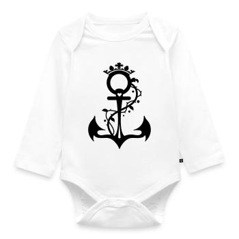 The anchor - faith, hope, love - Organic Longsleeve Baby Bodysuit - white - Front