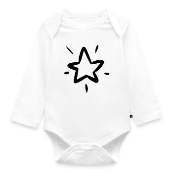 Sternen Solo - Baby Bio-Langarm-Body - Weiß - Vorne