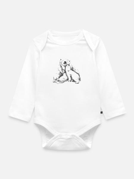 Eisbär - Baby Bio-Langarm-Body - Weiß