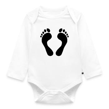 Feet - Organic Longsleeve Baby Bodysuit - white - Front