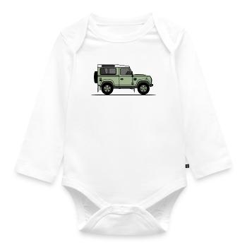 Defender 90 - Organic Longsleeve Baby Bodysuit - white - Front