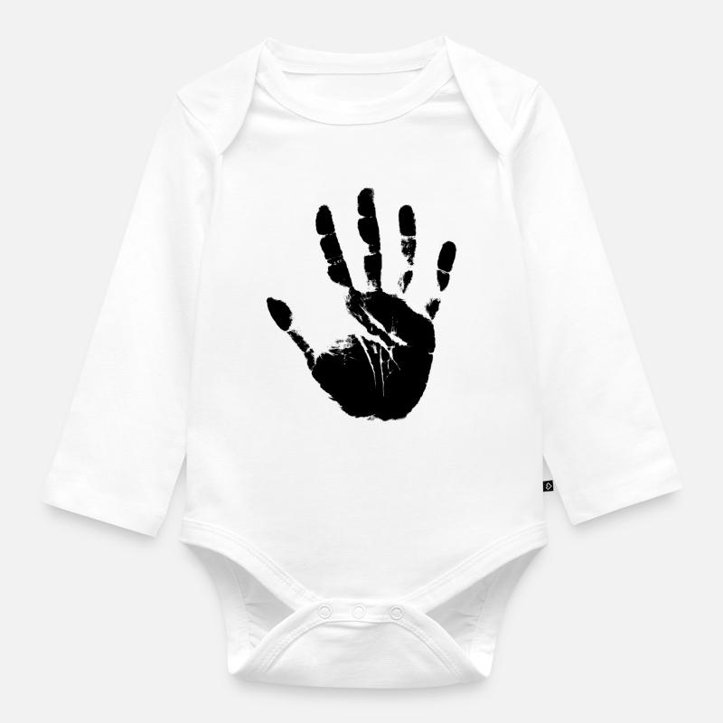 Main - Body Bébé bio manches longues - blanc