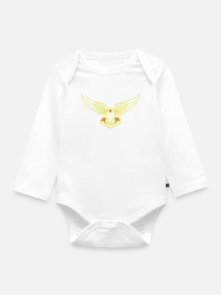 Vogel,Adler, fliegen, geier,taube, - Baby Bio-Langarm-Body - Weiß