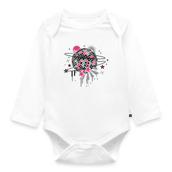 Disco Ball - Organic Longsleeve Baby Bodysuit - white - Front