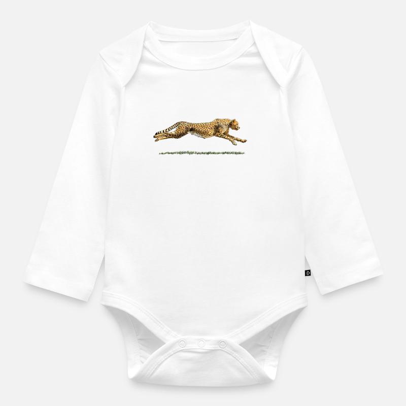 Leopard - Body Bébé bio manches longues - blanc