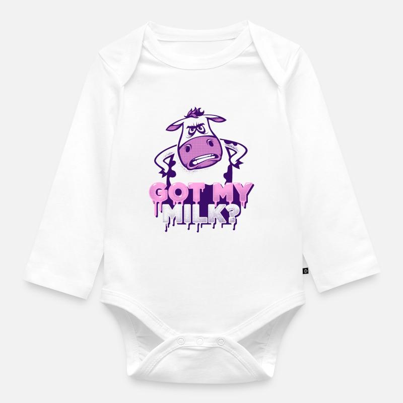 Vous avez mon lait? - Body Bébé bio manches longues - blanc