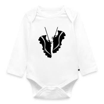 Football shoes - Organic Longsleeve Baby Bodysuit - white - Front