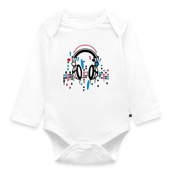Headphones equalizer - Organic Longsleeve Baby Bodysuit - white - Front