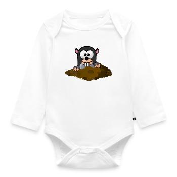 Molecule comic style - Organic Longsleeve Baby Bodysuit - white - Front