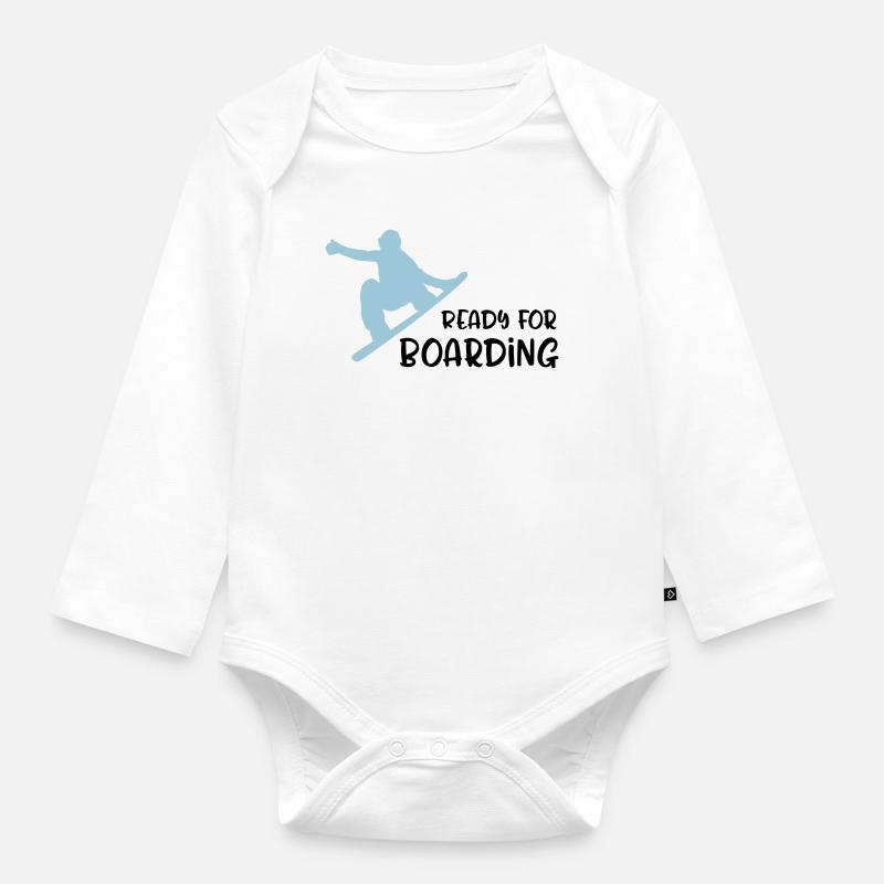 snowboard - Body Bébé bio manches longues - blanc