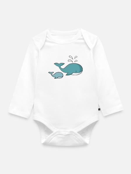 Wal - Baby Bio-Langarm-Body - Weiß
