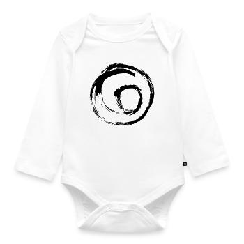 Wirbel Spirale Handgezeichnet Strudel Kreis Punkt - Baby Bio-Langarm-Body - Weiß - Vorne