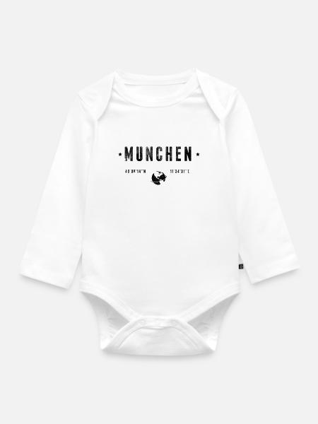 Munchen - Baby Bio-Langarm-Body - Weiß