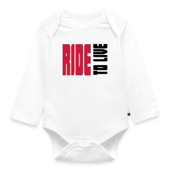 Cool sayings for real bikers - Organic Longsleeve Baby Bodysuit - white - Front