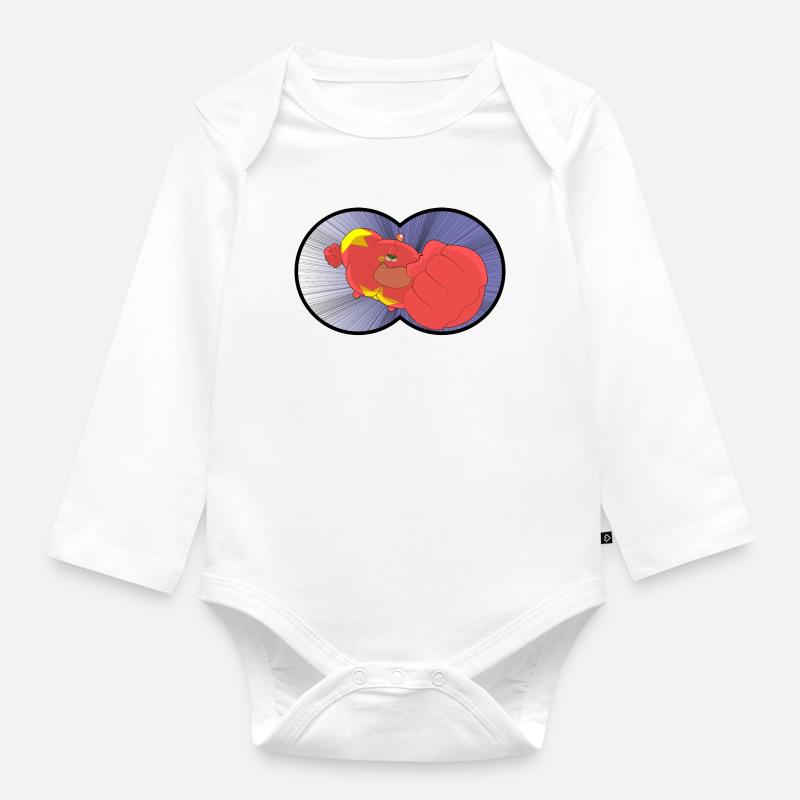 Captain Biceps - Body Bébé bio manches longues - blanc