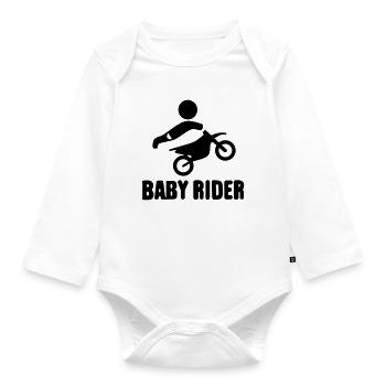 Baby Rider  - Baby Bio-Langarm-Body - Weiß - Vorne