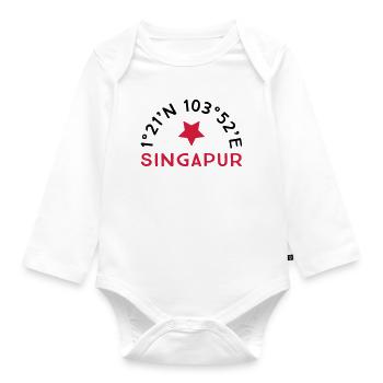 Singapur - Baby Bio-Langarm-Body - Weiß - Vorne